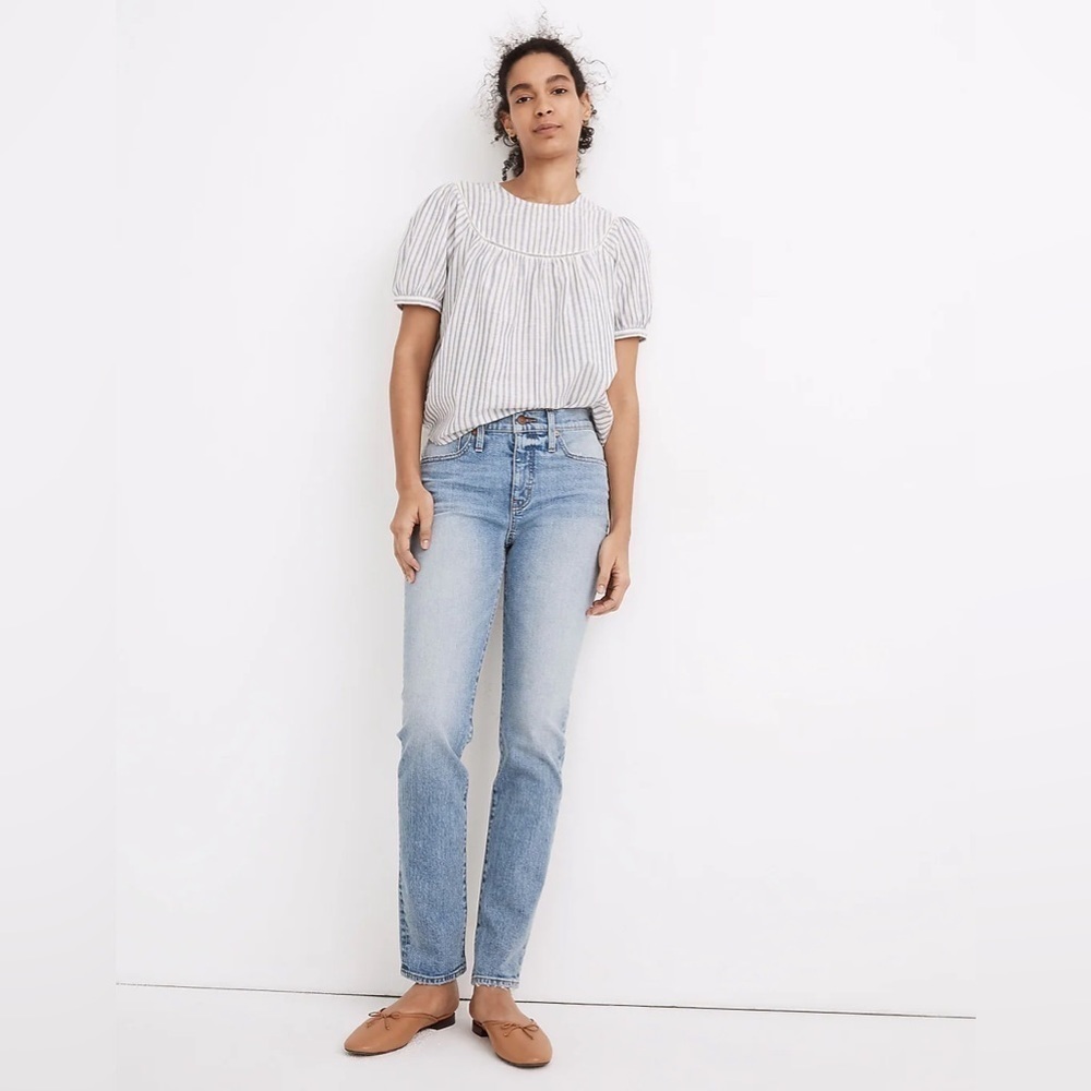 NWT MADEWELL Tomboy Straight Jeans in Glover Wash